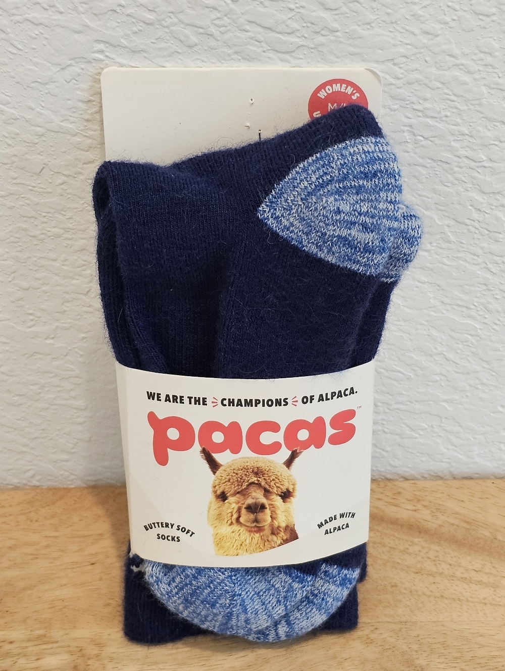 New in Original Packaging Pacas Women’s Alpaca Wool Crew Socks - Blue